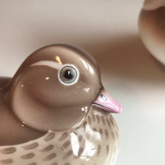 Vintage Noritake Bone China Mandarin Ducks Nippon Toki Kaisha Pair - Picture 8 of 14